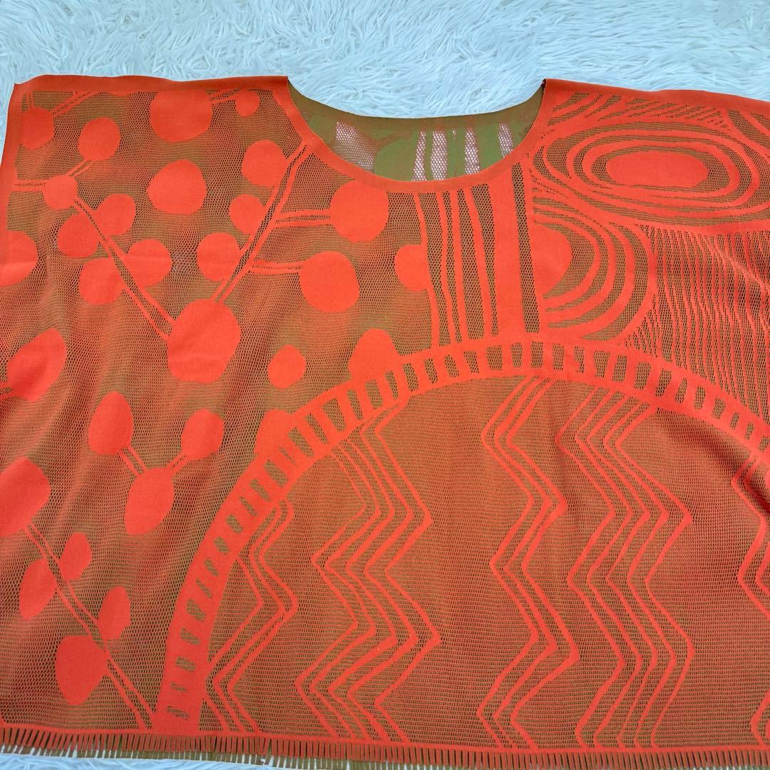 【人気】pleats please 半袖　カットソー　メッシュ　柄　サイズ3