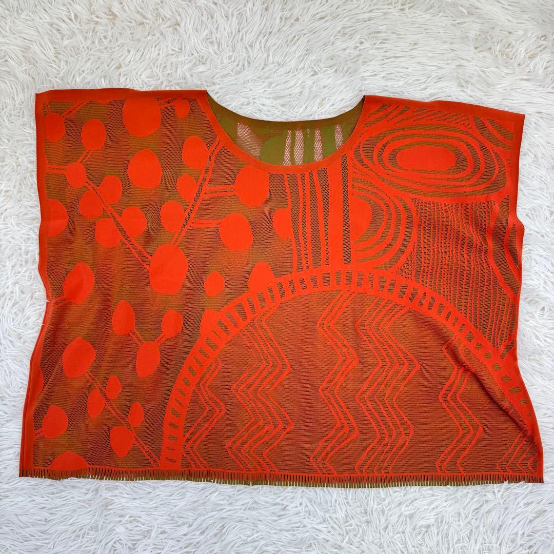 【人気】pleats please 半袖　カットソー　メッシュ　柄　サイズ3