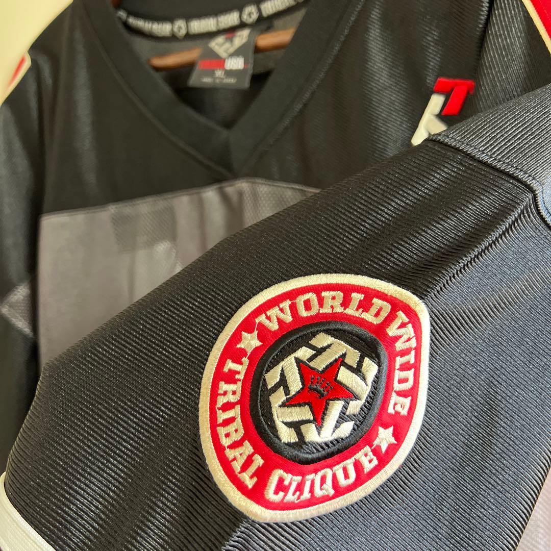 激レア 90s TRIBAL トライバル ゲームシャツ メッシュ 刺繍 XL