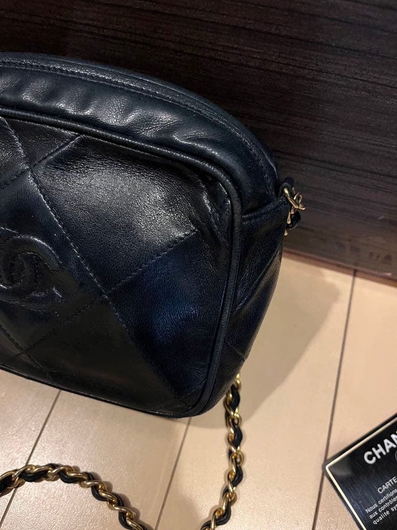 ネイビー　CHANEL ヴィンテージ　ショルダー　フリンジ