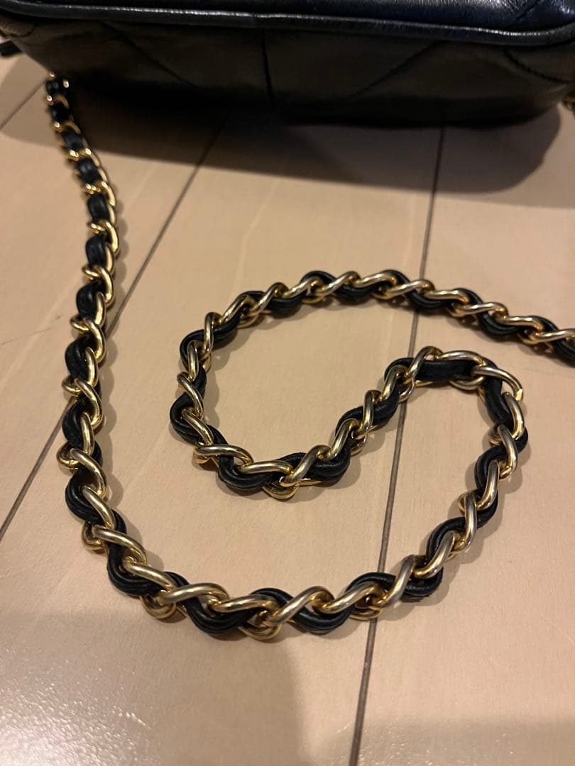 ネイビー　CHANEL ヴィンテージ　ショルダー　フリンジ