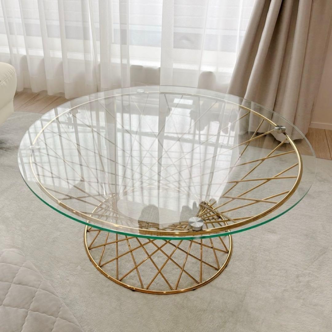 Francfranc マーリアコーヒーテーブル　ガラス天板テーブル 幅80cm