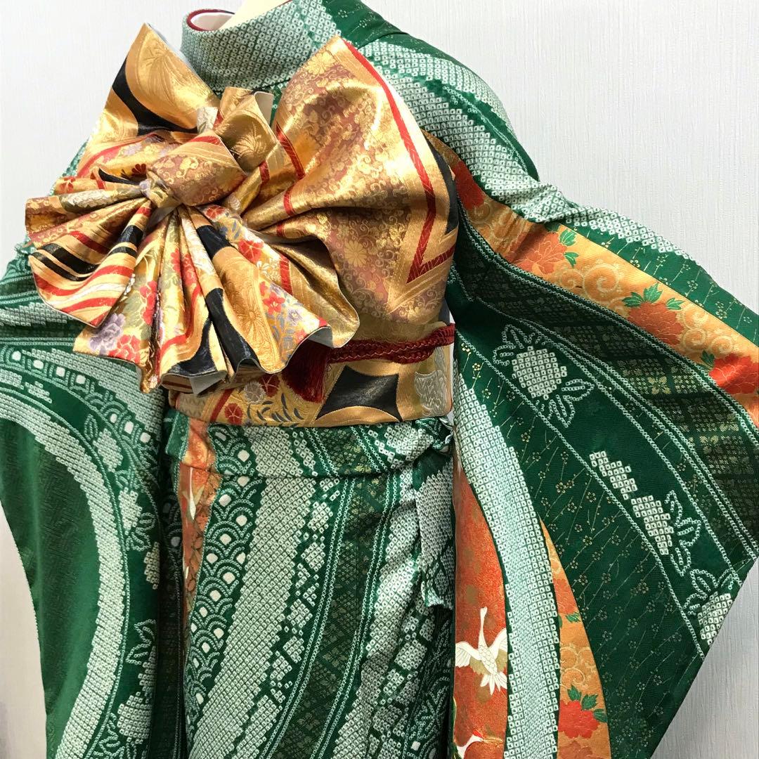 梅乃【136】正絹　振袖　フルセット　大きいサイズ　総絞り　成人式　大人　2L