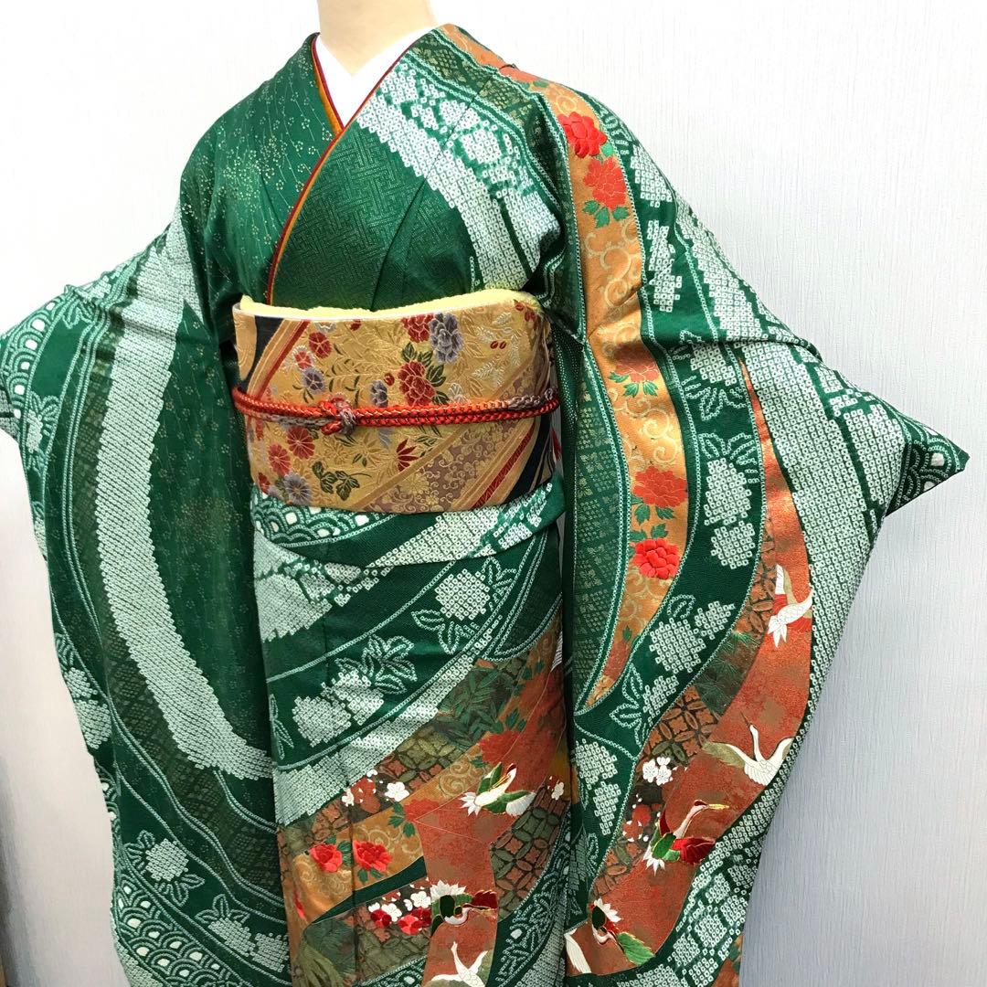 梅乃【136】正絹　振袖　フルセット　大きいサイズ　総絞り　成人式　大人　2L