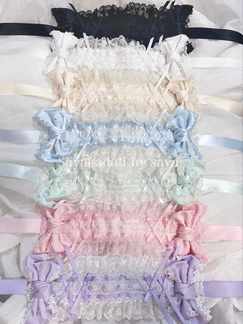 ♡ 5点 Princess rose フリルレースリボンヘッドドレス ♡