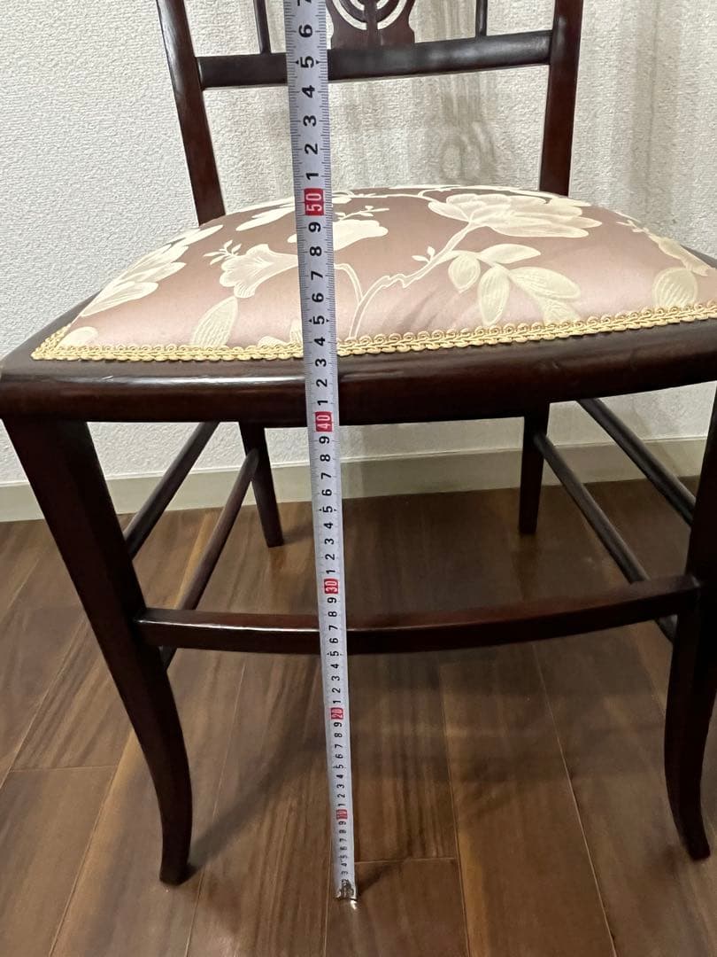 西洋家具 木製椅子 花柄クッション　※1脚での価格①