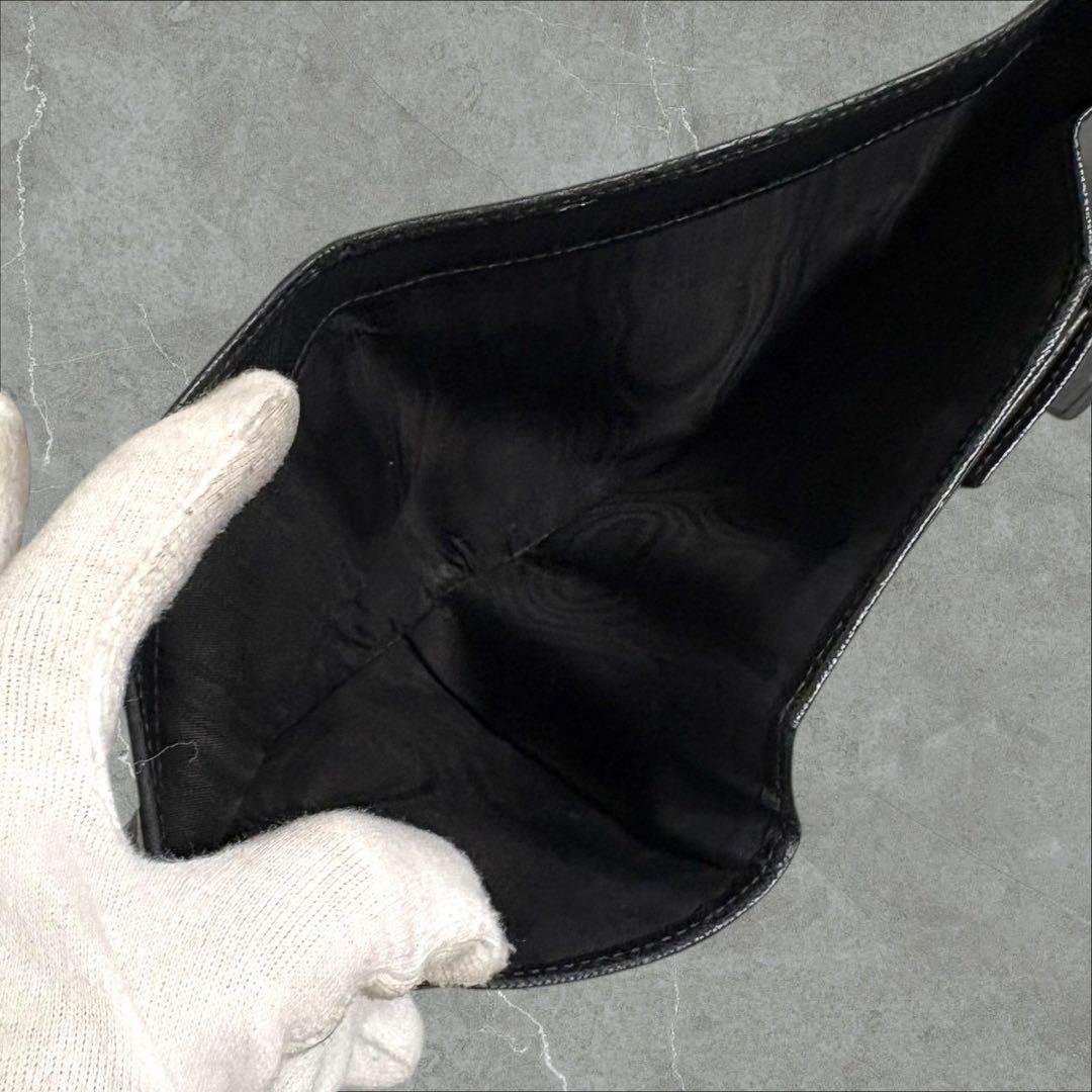 美品✨ PRADA プラダ 三つ折り財布 サフィアーノ ブラック 三角ロゴ