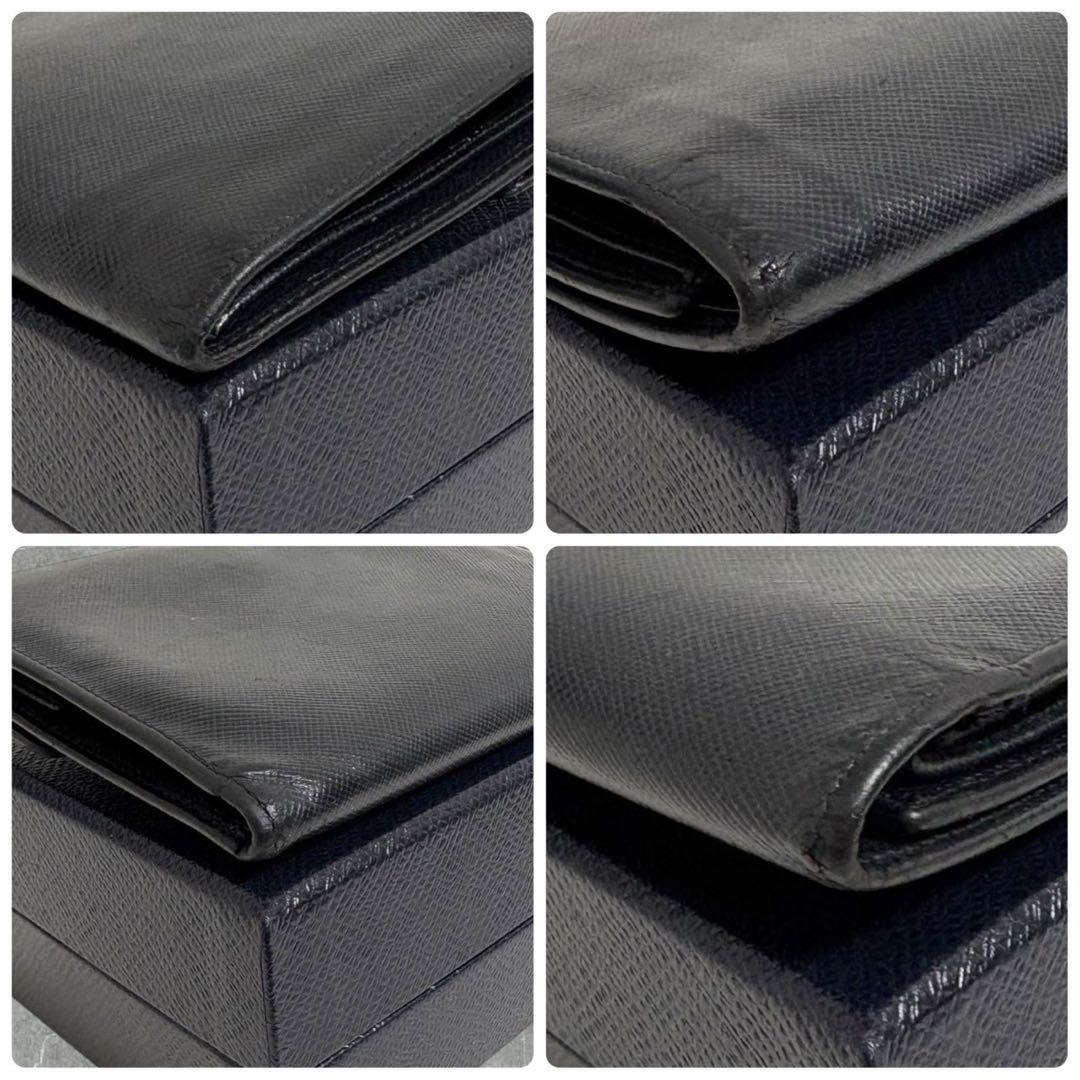 美品✨ PRADA プラダ 三つ折り財布 サフィアーノ ブラック 三角ロゴ