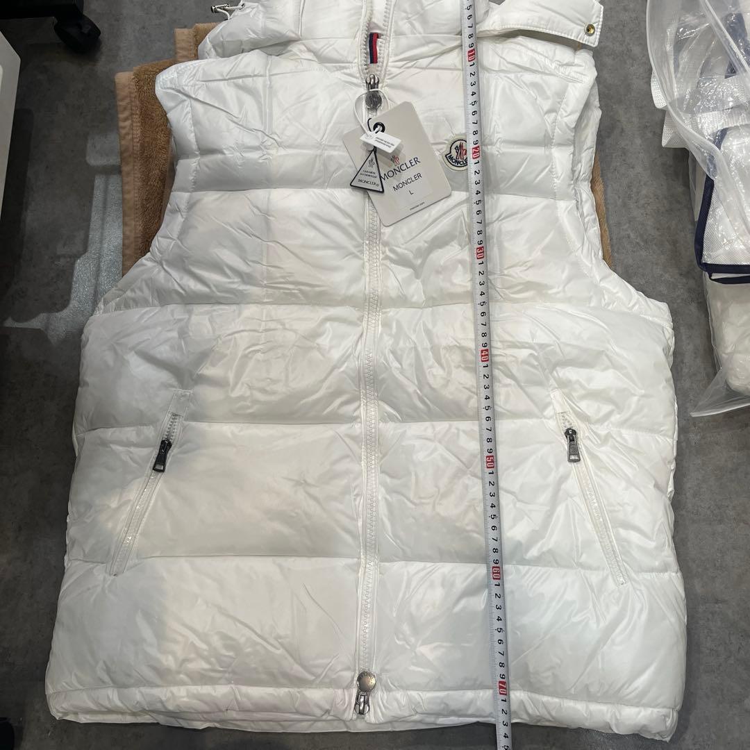 モンクレール　ダウンベスト　メンズ　ホワイト　Lサイズ　一点限り　MONCLER