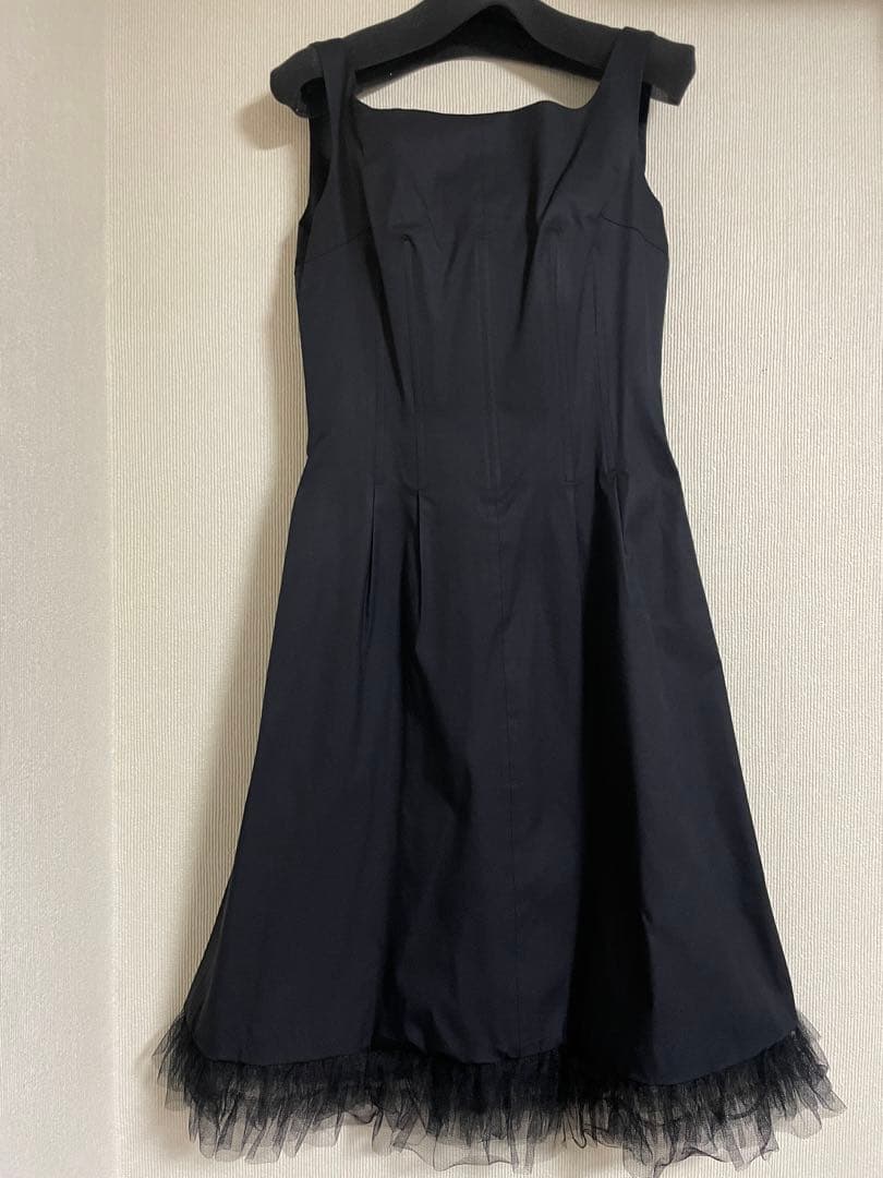 FOXEY ブラック シルク混ドレス 40