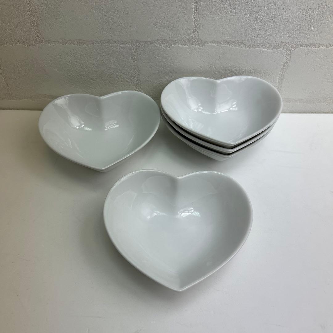 ハート型ホワイトボウル5個セット　3個