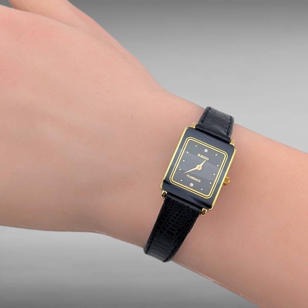 【新品電池・稼働・美品】 ラドー フローレンス 2Pダイヤ サファイアクリスタル