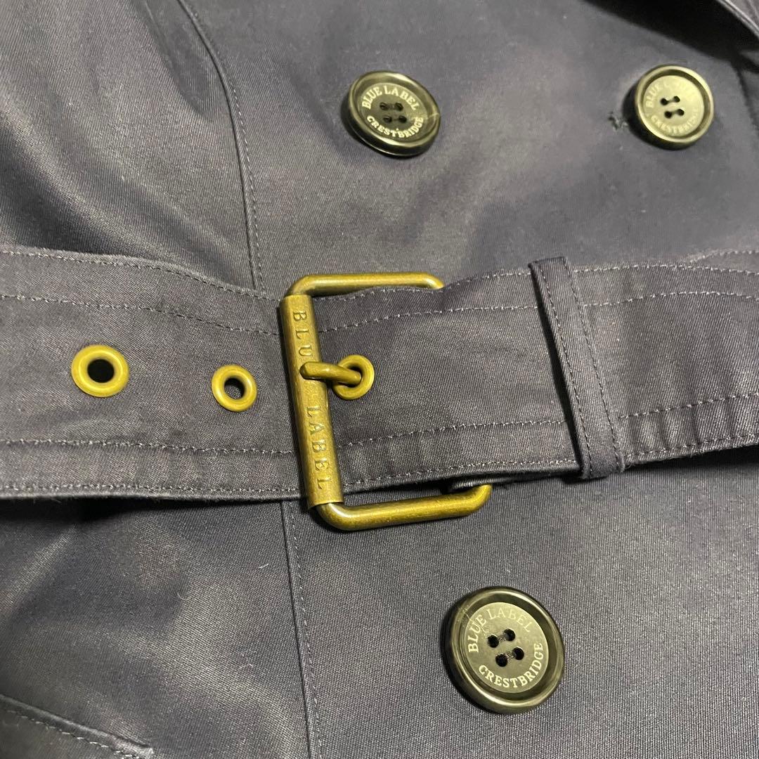 かで ブルーレーベル クレストブリッジ ネイビー トレンチコート 40