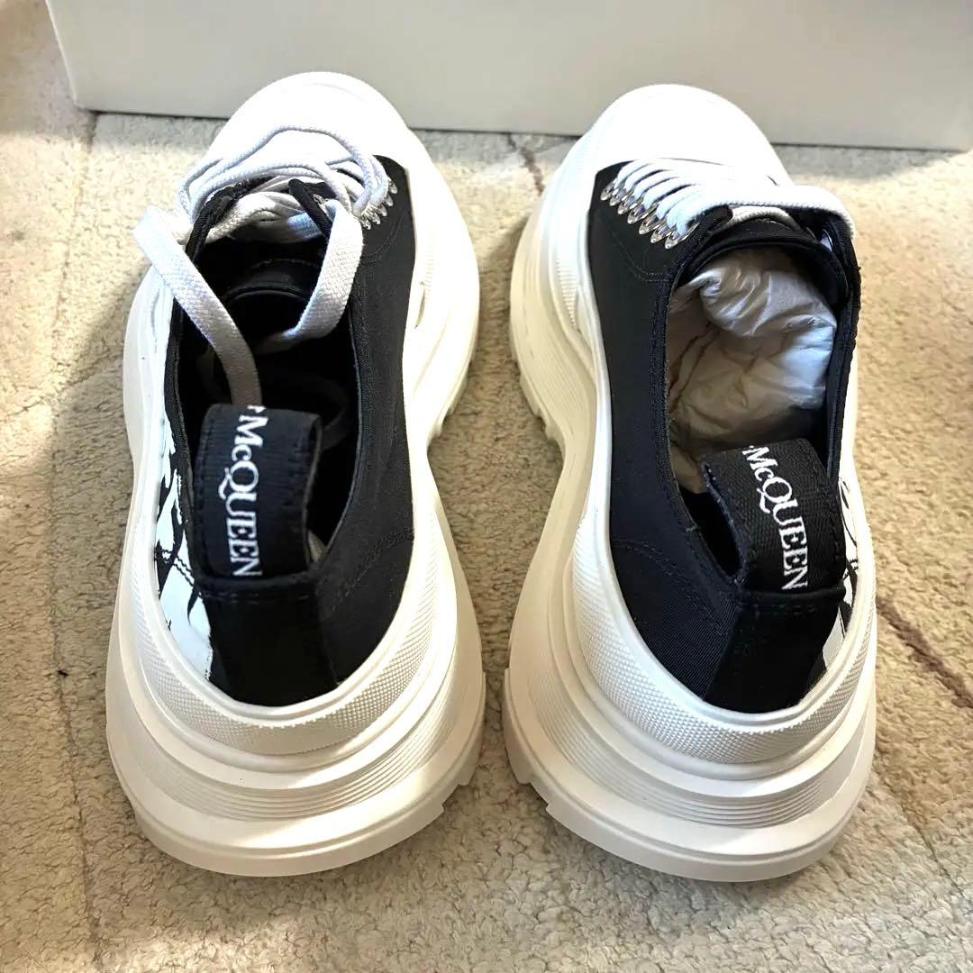 アレキサンダーマックイーン 厚底 レディーススニーカー黒白 23cm新品 正規品