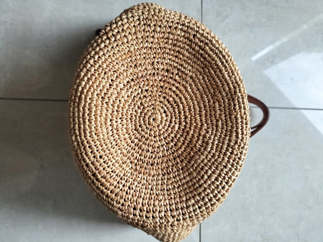 genten トートバッグ カゴバッグ　ブラウン/ベージュ