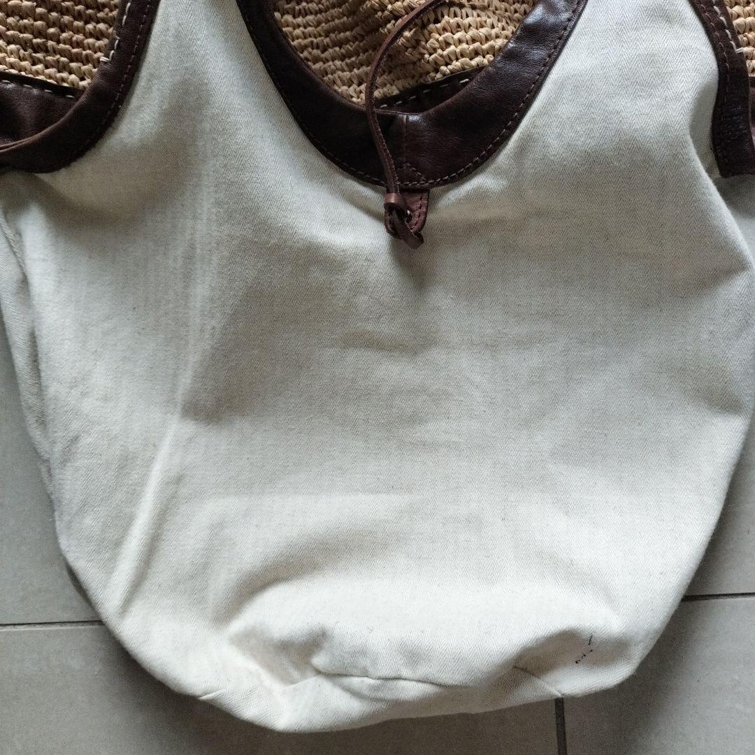 genten トートバッグ カゴバッグ　ブラウン/ベージュ