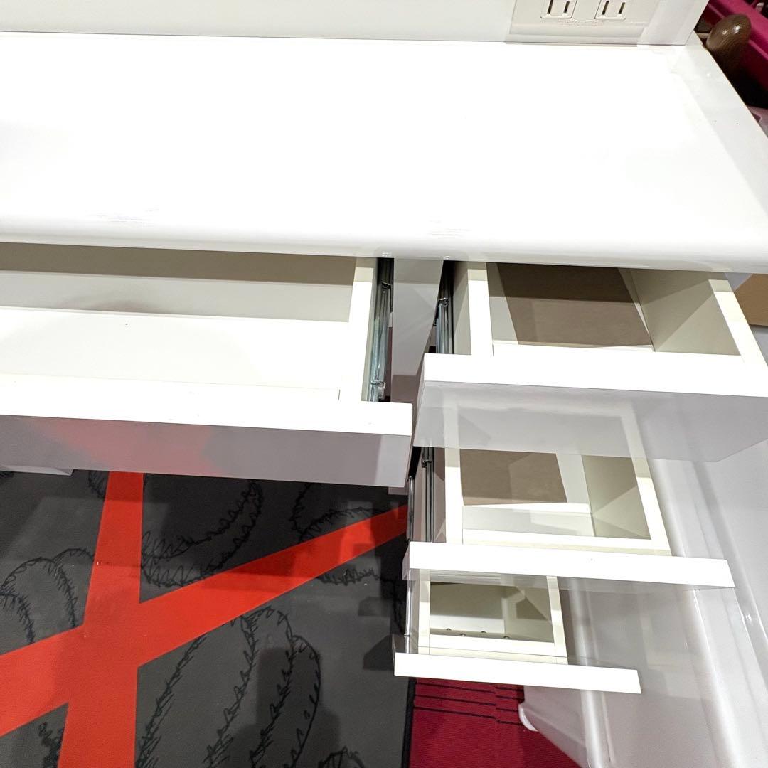 【値下げ中】一面鏡ワイドミラー付き ドレッサー 120幅 ホワイト