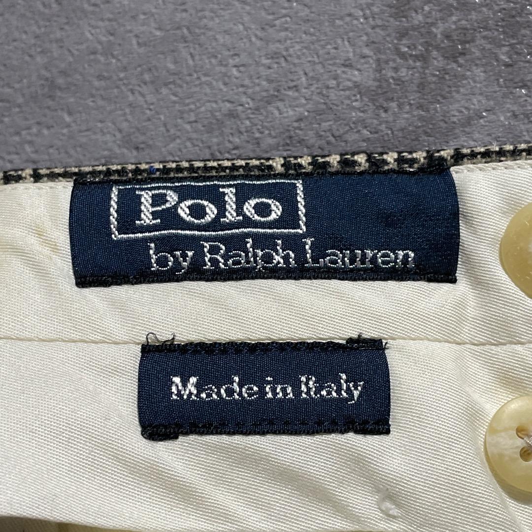 80s ラルフローレン optiジッパー 千鳥格子 イタリア製【W31】