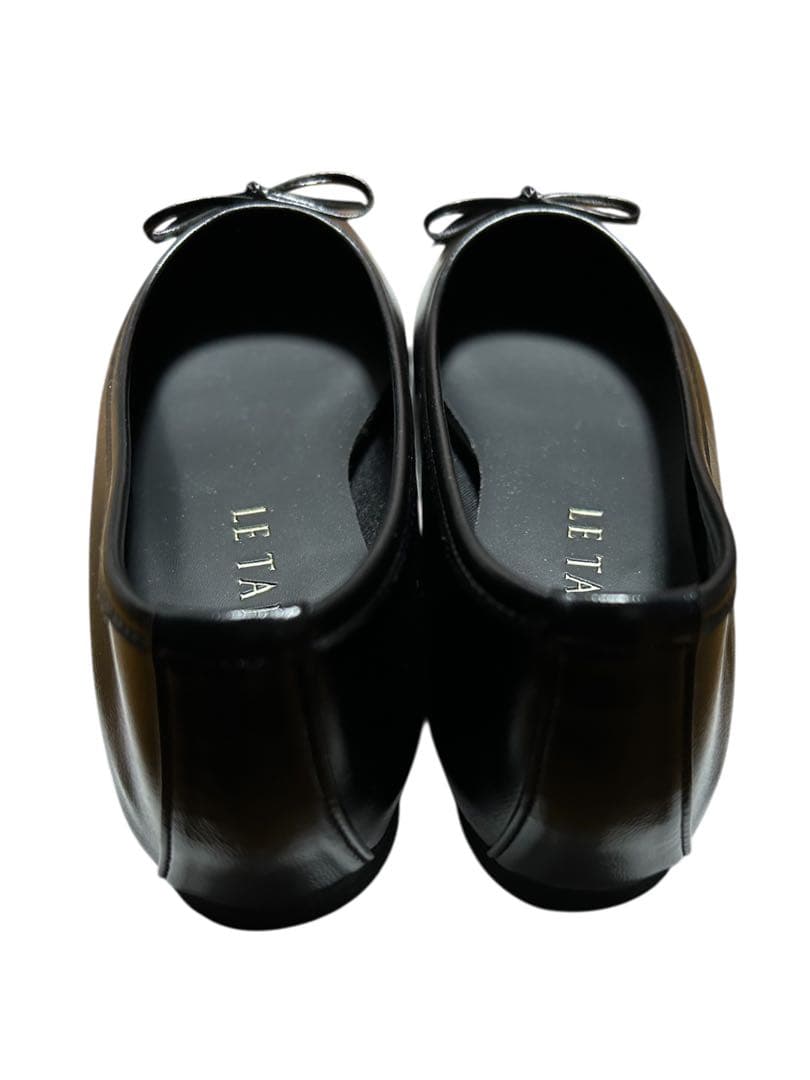 【LE TALON】新品/24cm/ブラック/リボン付きフラットシューズ☆