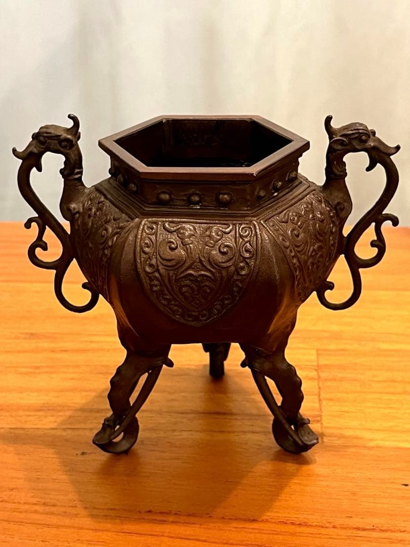 Yasuino　米田秀保作　六角麒麟香炉