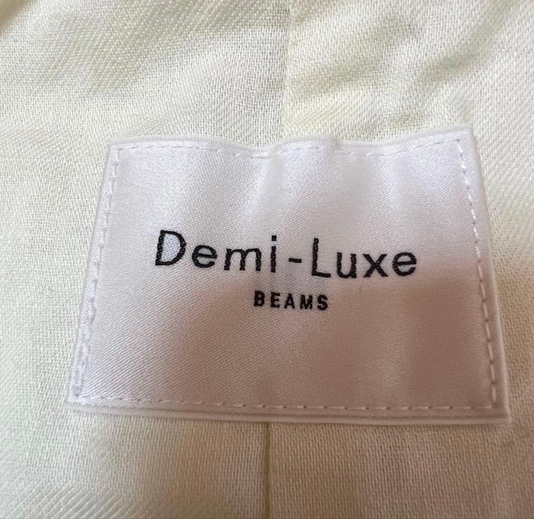 デミルクスビームス　定価46200円　ツイードコート　Mオフホワイト　銀ボタン