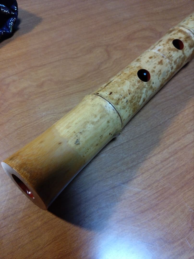 都山流尺八一尺八寸管　萌山銘　歌口金