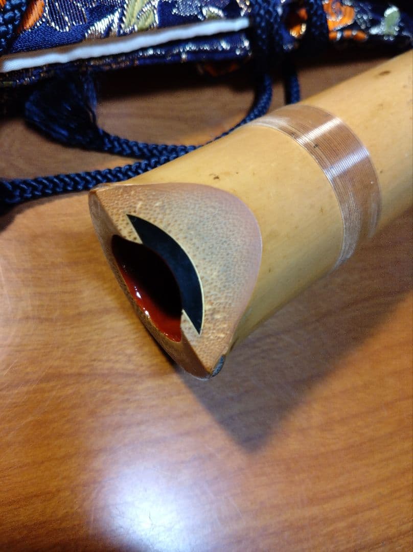 都山流尺八一尺八寸管　萌山銘　歌口金