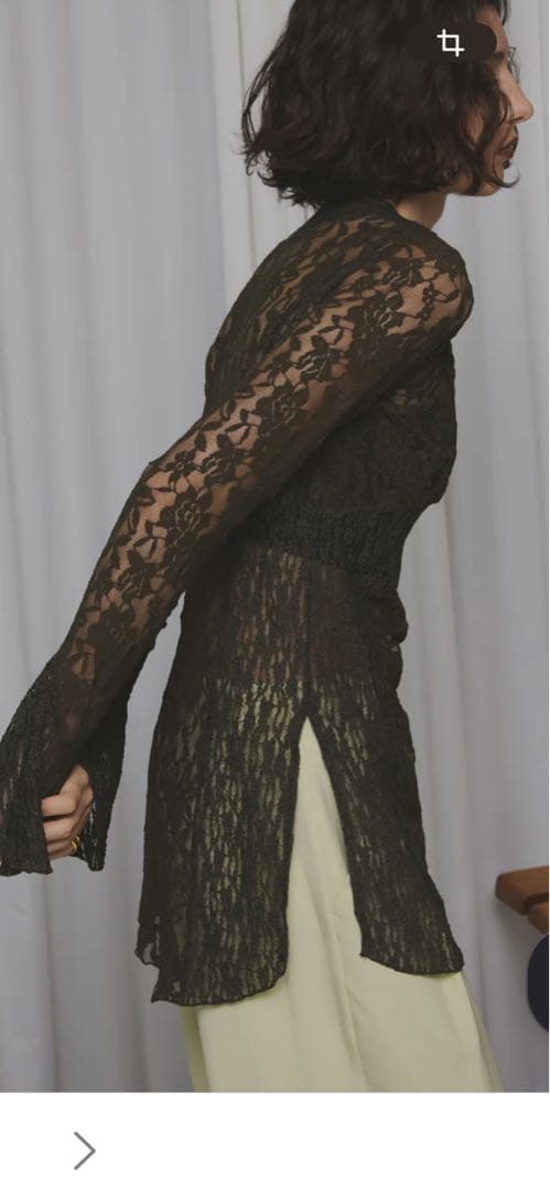 アメリCOMBINATION LACE TOPネイビー