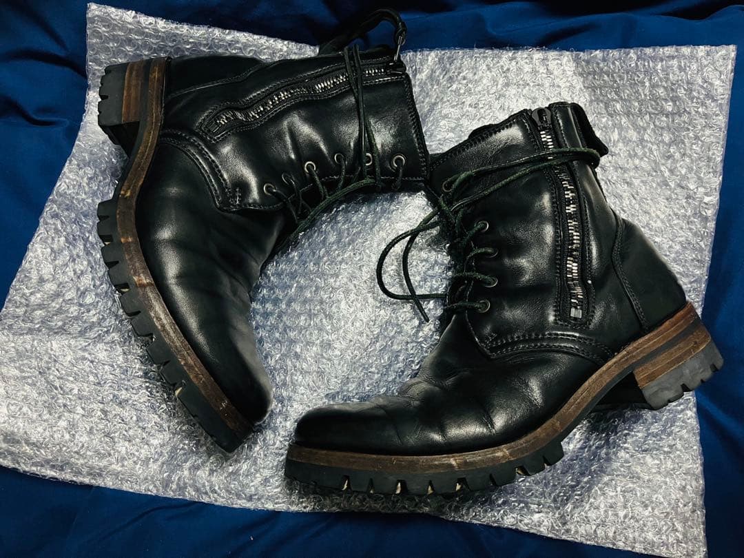 D.hygen 馬革 黒レザー厚底ミリタリーブーツ 日本限定版 limited