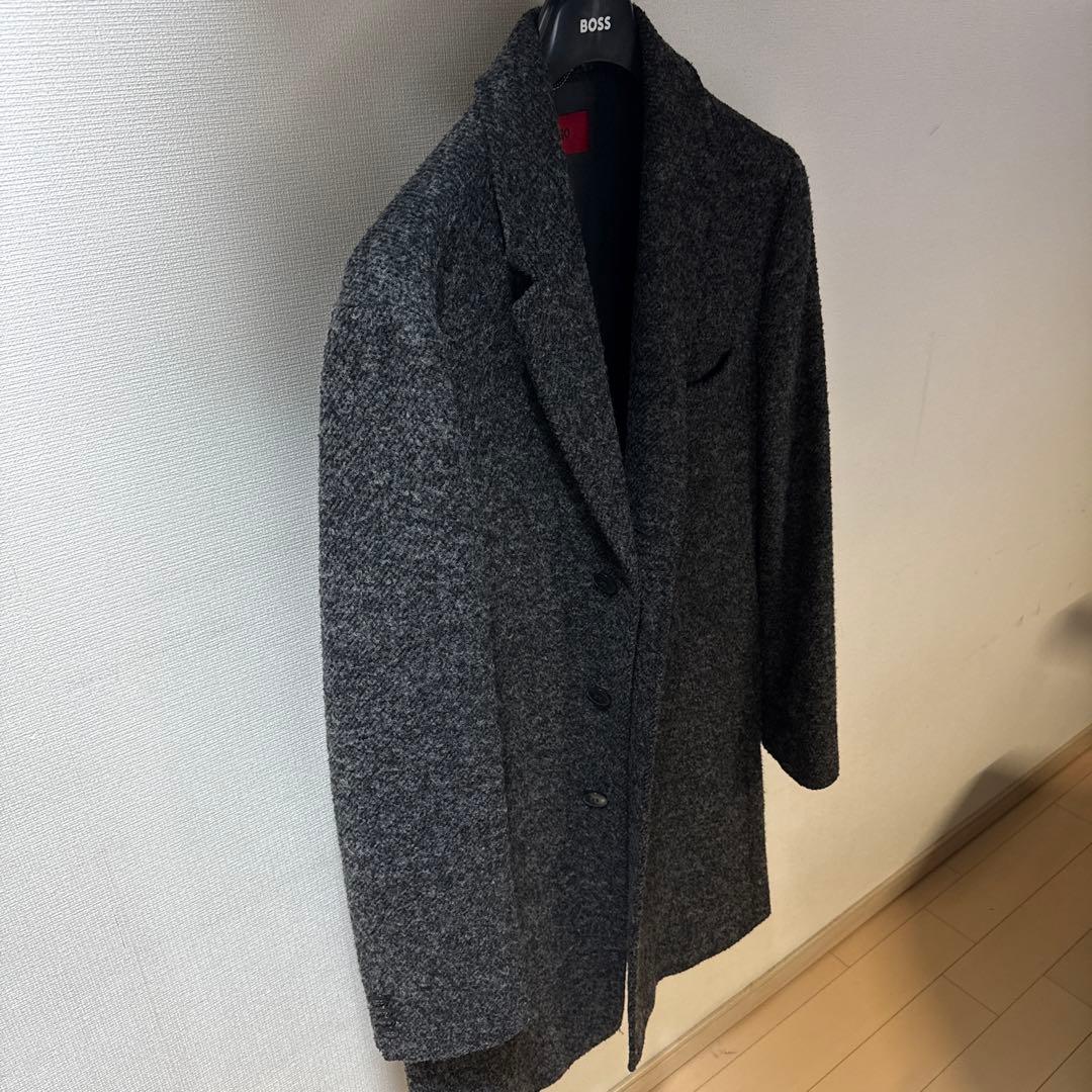 マ*ー様 HUGO BOSS チェスターコート Lサイズ／ダークグレー
