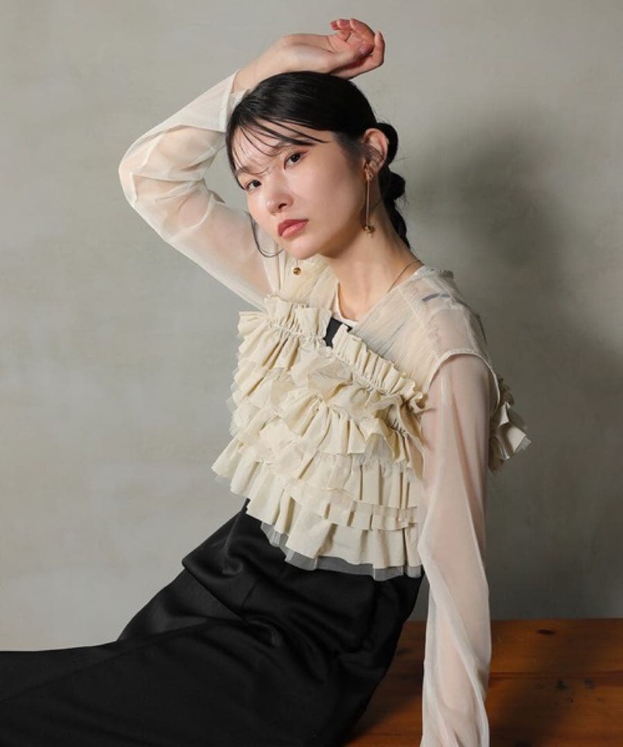 ＊美品＊kana フリルベスト シアートップス キャミワンピ ドレス 3点セット