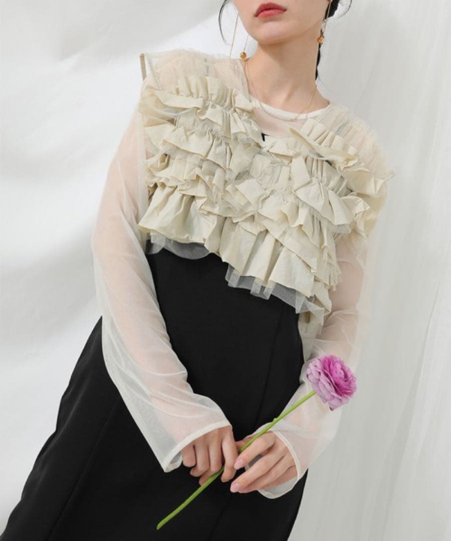 ＊美品＊kana フリルベスト シアートップス キャミワンピ ドレス 3点セット