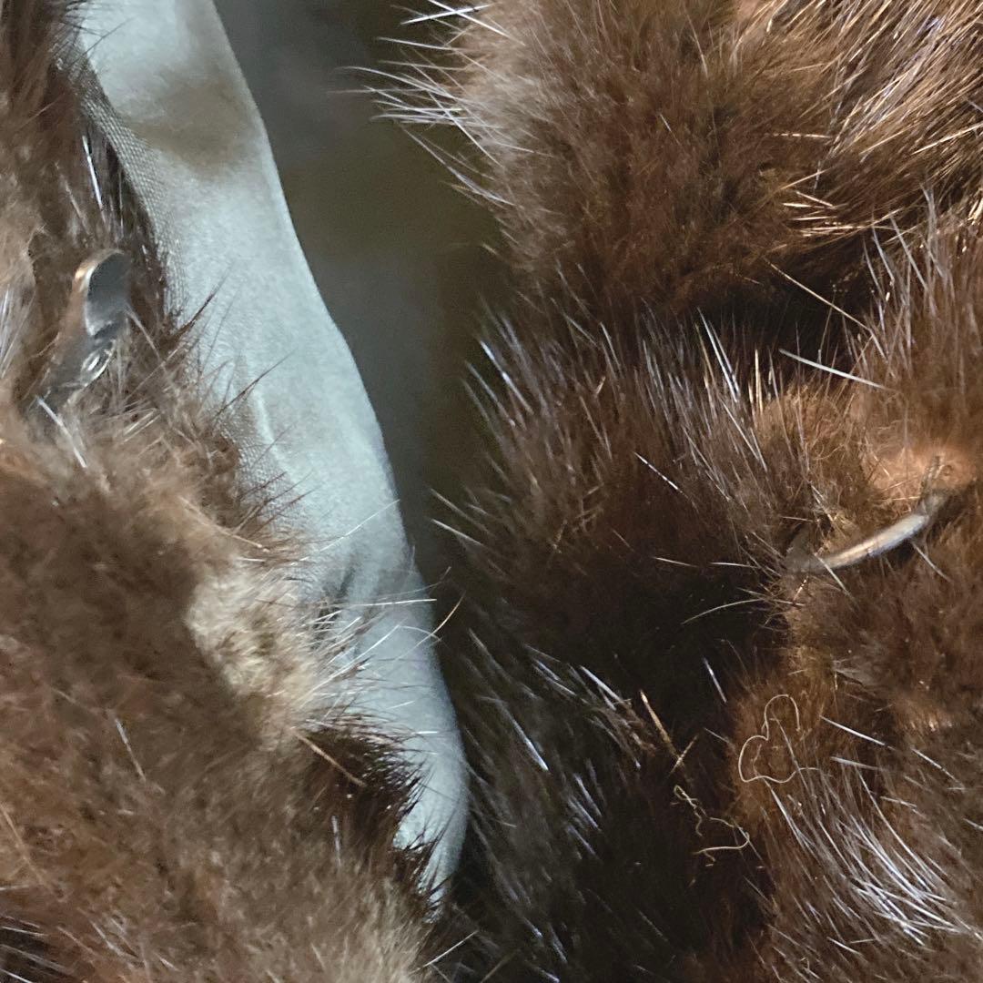 【サガミンク】（M）最高級 ミンクファーコート 銀タグ ダークブラウン