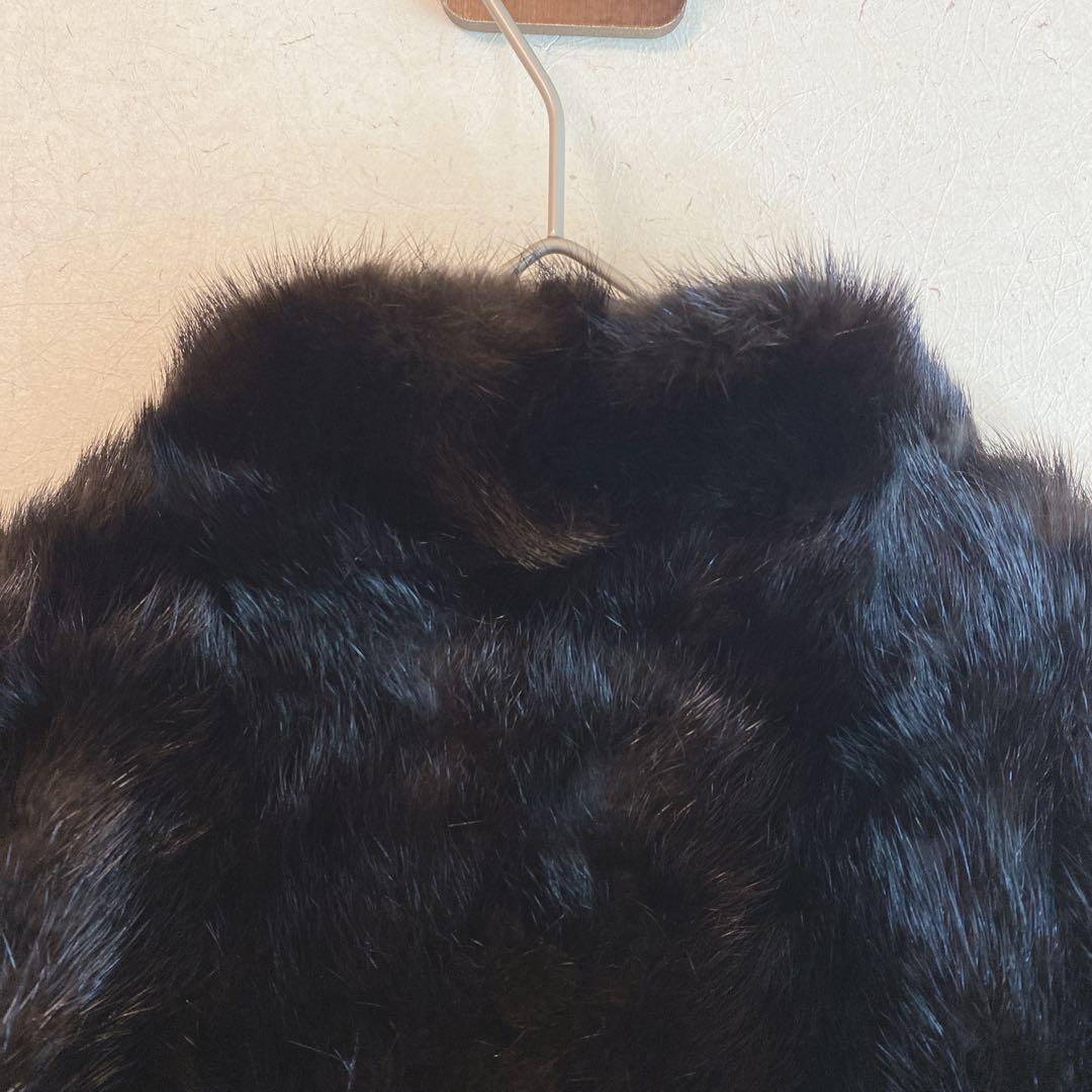 【サガミンク】（M）最高級 ミンクファーコート 銀タグ ダークブラウン