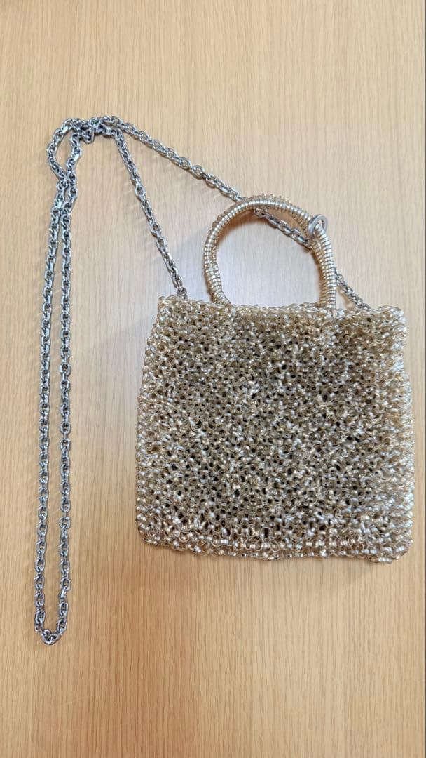 ANTERIMA ゴールドビーズショルダーバッグ