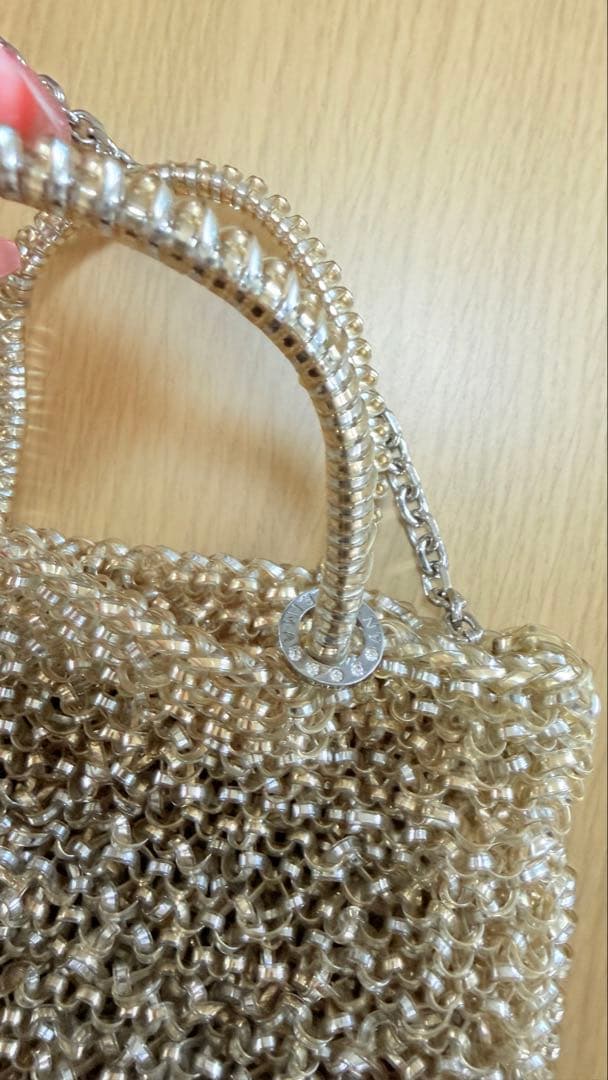 ANTERIMA ゴールドビーズショルダーバッグ