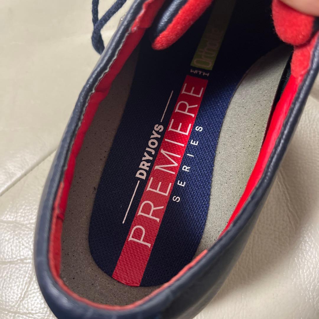 ネイビー レースアップ ゴルフシューズ