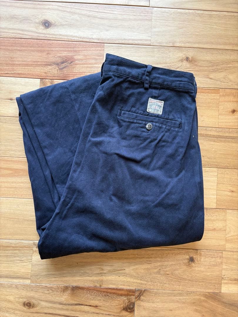 90s ラルフローレン ポロチノ 初期タグ ネイビー W34