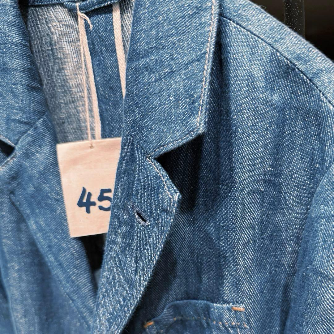 ⿻ 新品未使用 ⿻ 45R ベルギーリネンデニムジャケット SIZE2