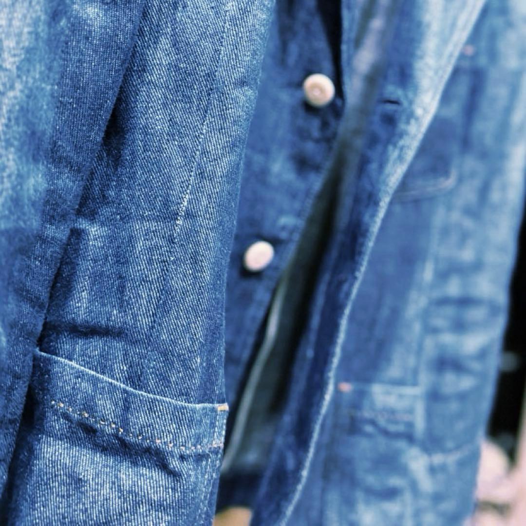 ⿻ 新品未使用 ⿻ 45R ベルギーリネンデニムジャケット SIZE2