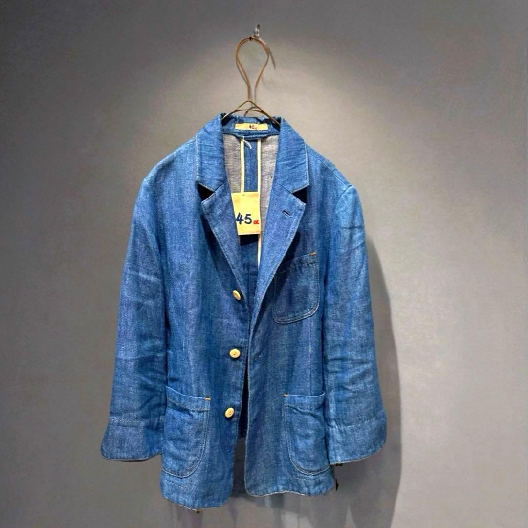⿻ 新品未使用 ⿻ 45R ベルギーリネンデニムジャケット SIZE2