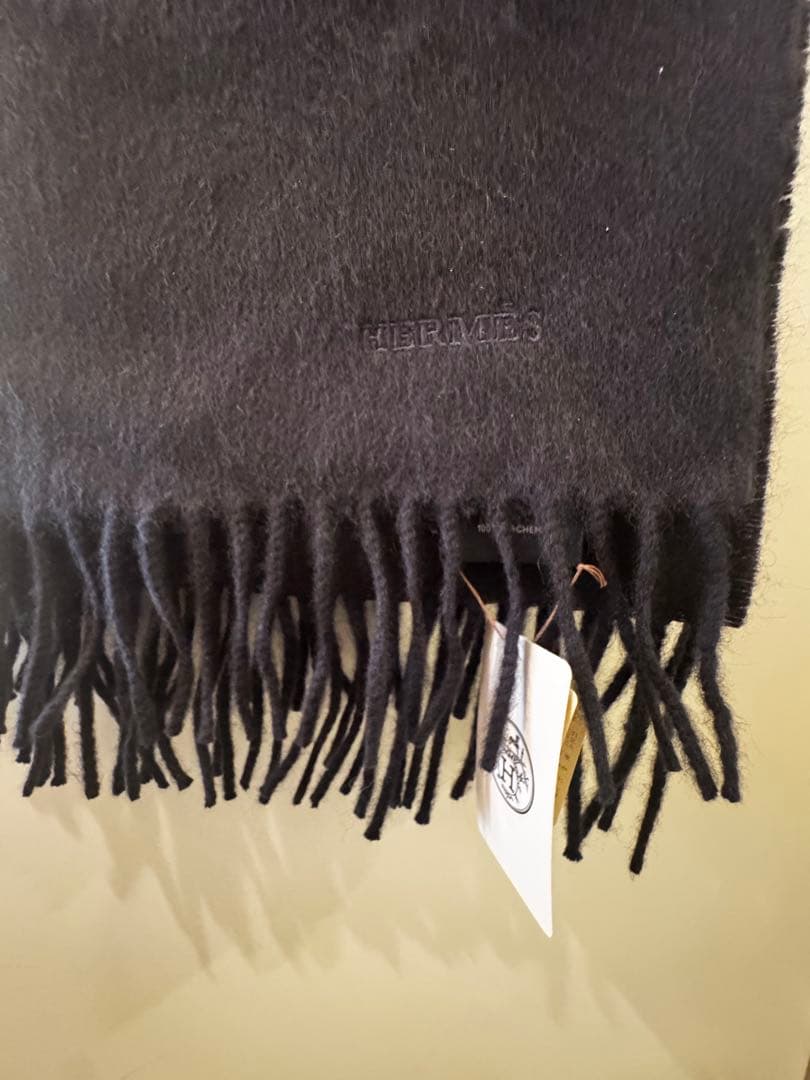 専用 HERMES ネイビー カシミヤマフラー