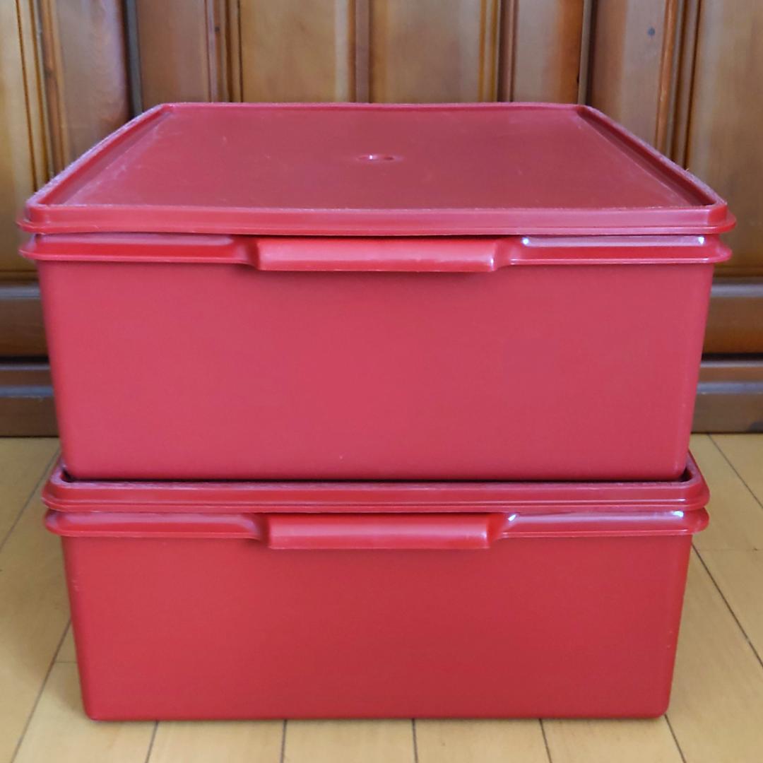 マッカレド　タッパーウェア スーパーケース レッド 赤2個セピア6個