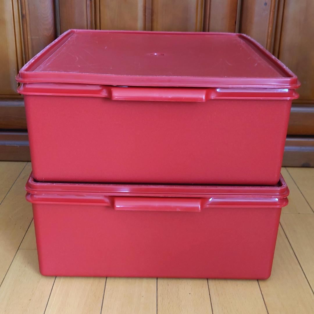 マッカレド　タッパーウェア スーパーケース レッド 赤2個セピア6個