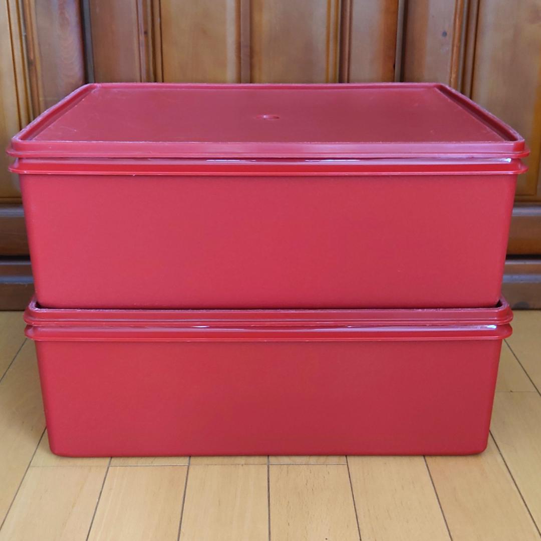 マッカレド　タッパーウェア スーパーケース レッド 赤2個セピア6個