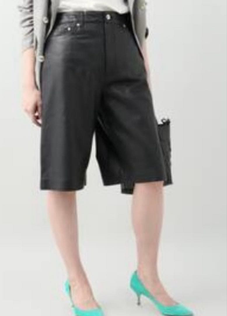 INSCRIRE アンスクリア 羊革レザー ハーフパンツ
