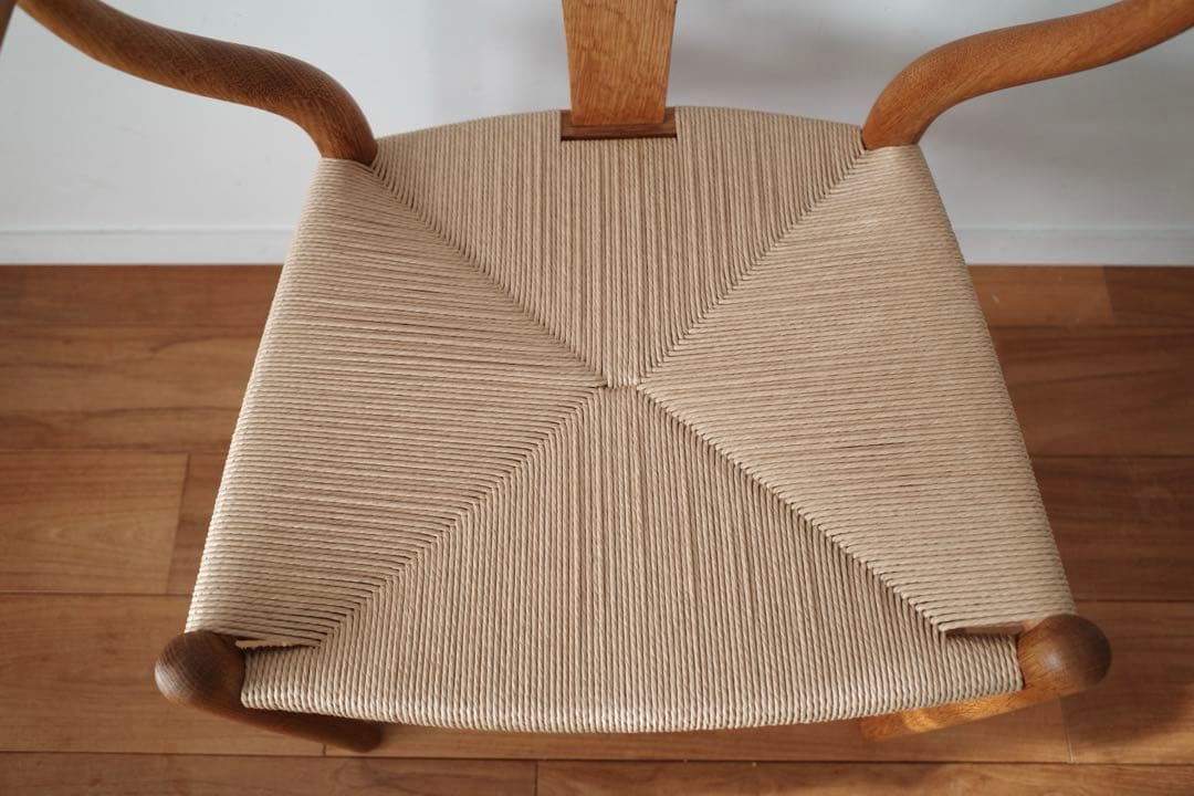 極美品・希少【ヴィンテージ 70年代 yチェア】オーク ペーパーコード新品