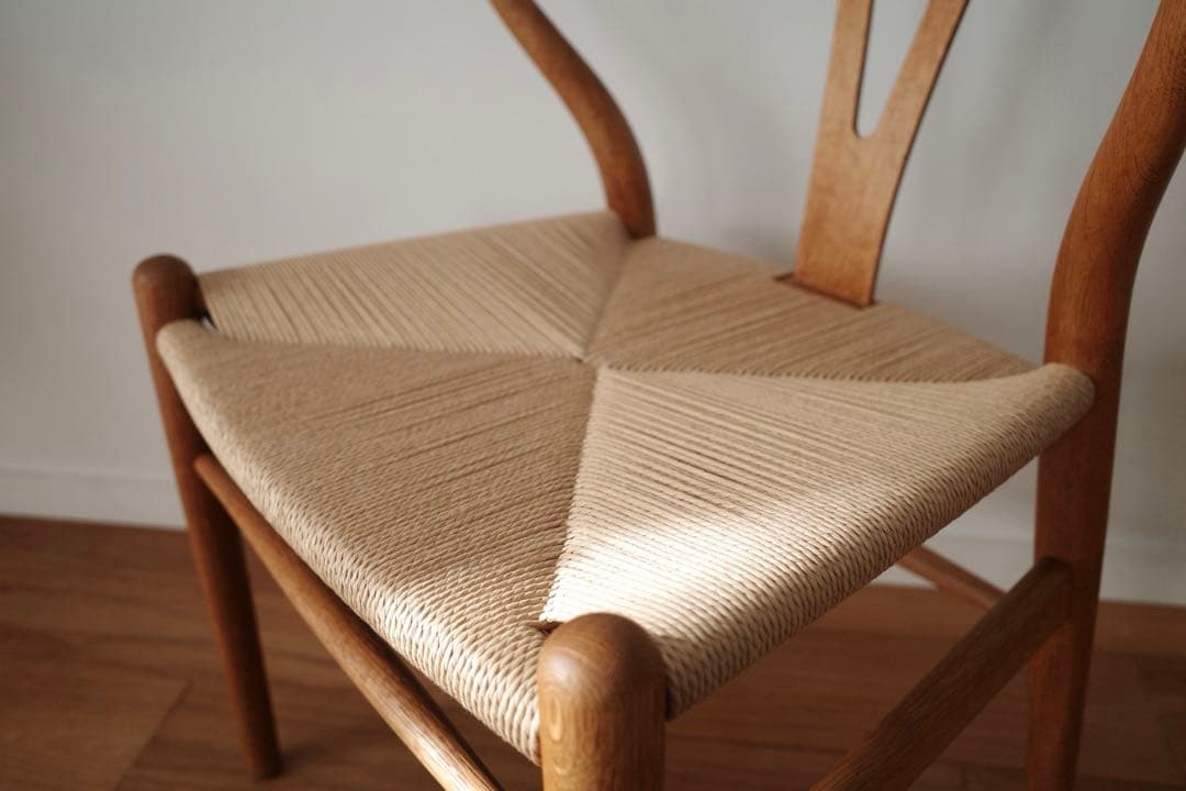 極美品・希少【ヴィンテージ 70年代 yチェア】オーク ペーパーコード新品