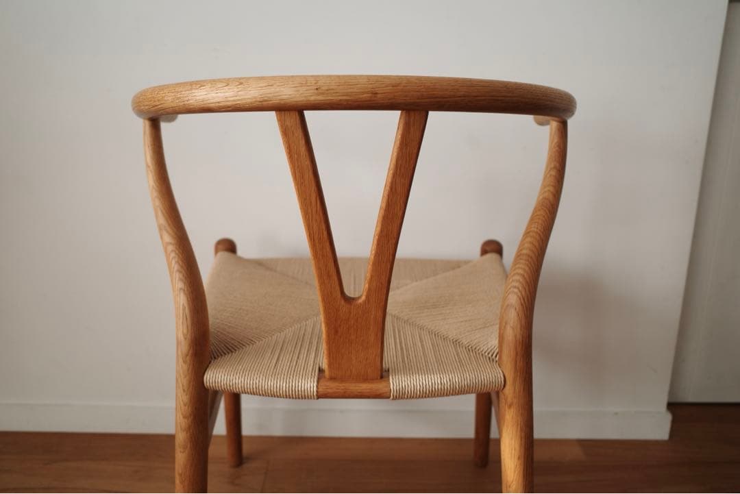 極美品・希少【ヴィンテージ 70年代 yチェア】オーク ペーパーコード新品