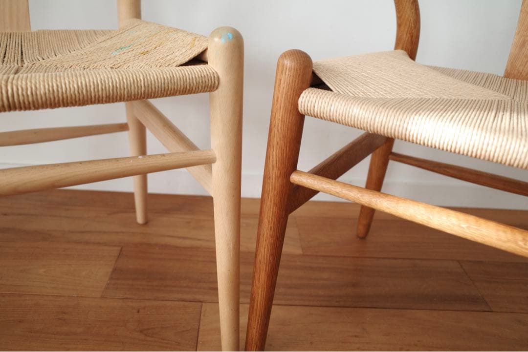 極美品・希少【ヴィンテージ 70年代 yチェア】オーク ペーパーコード新品